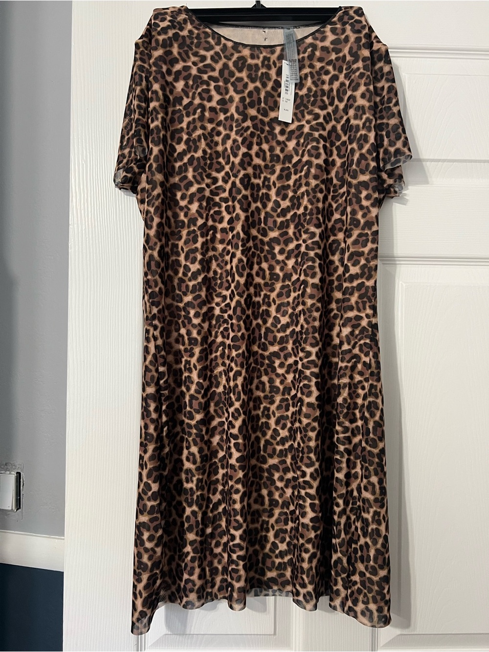 Victoria's Secret Leopard Print Swim Coverup in Brown and Black